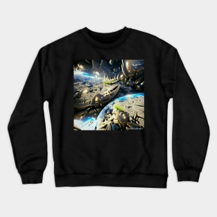 EARTH INVASION ORIGINAL AI DIGITALLY GENERATED ARTWORK Crewneck Sweatshirt